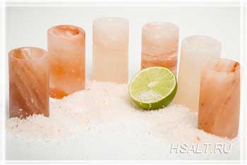 Рюмки и стаканы из гималайской розовой соли